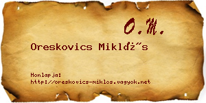 Oreskovics Miklós névjegykártya